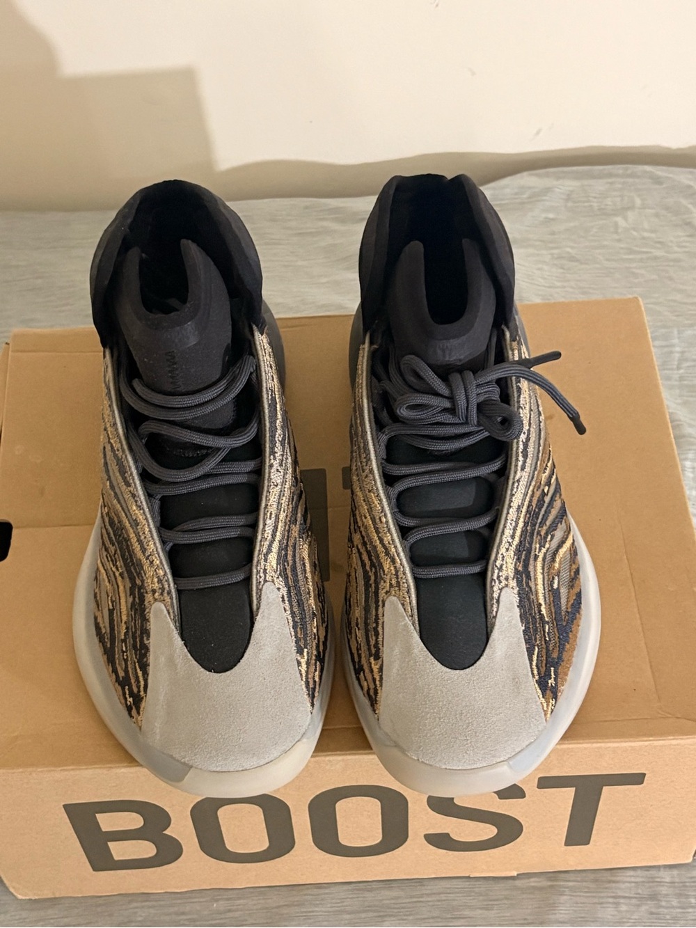 YEEZY adidas Men's Sneakers in Black, Tan and Cream